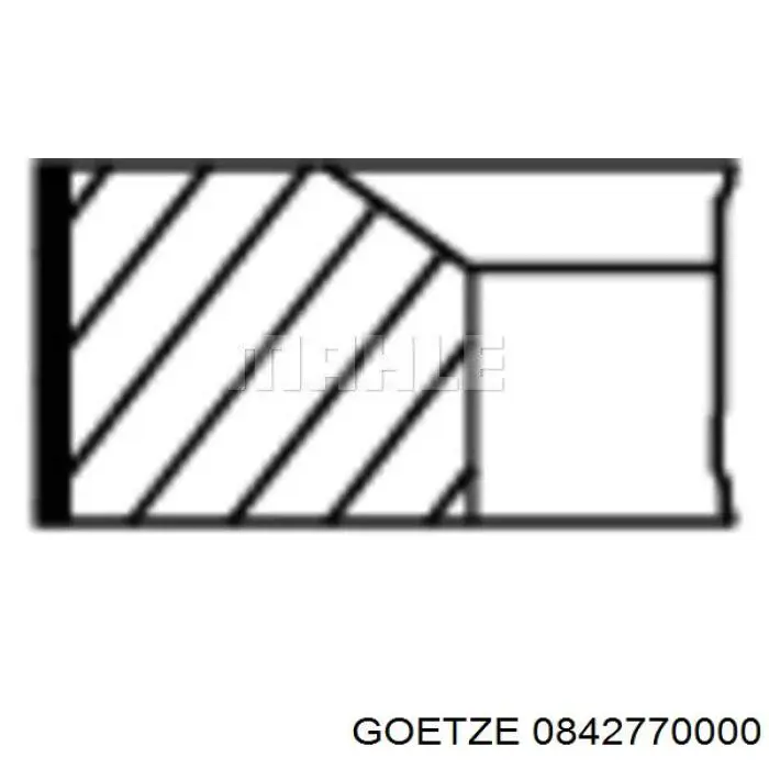 Кільця поршневі на 1 циліндр, STD. 0842770000 Goetze