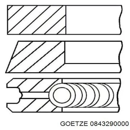 08-432900-00 Goetze кольца поршневые на 1 цилиндр, std.