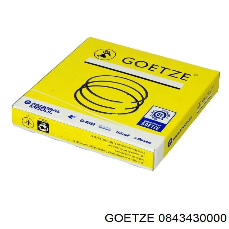 Купить 0843430000 Goetze Комплект поршневых колец на 1 цилиндр, стандарт