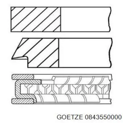 0843550000 Goetze Поршневые кольца на 1 цилиндр, STD