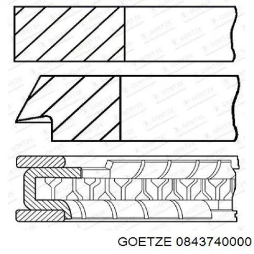 08-437400-00 Goetze anéis do pistão para 1 cilindro, std.