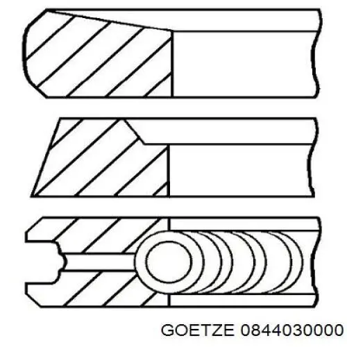 08-440300-00 Goetze кольца поршневые на 1 цилиндр, std.