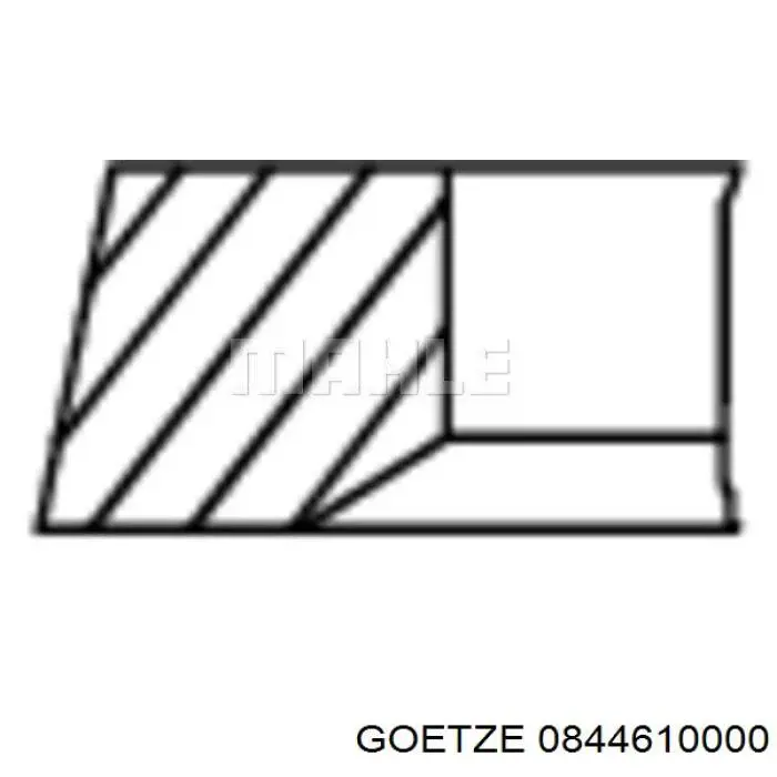 Комплект поршневых колец на 1 цилиндр, стандарт 0844610000 Goetze