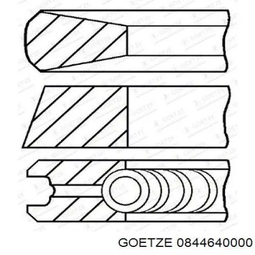08-446400-00 Goetze кольца поршневые комплект на мотор, std.
