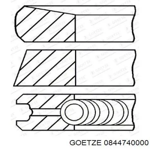 Кольца поршневые 0844740000 Goetze