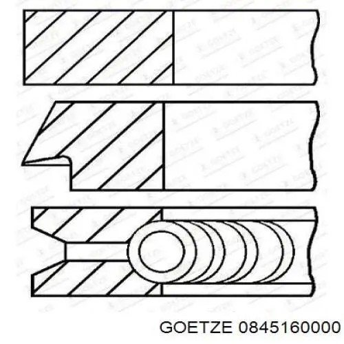 Комплект поршневых колец на 1 цилиндр, стандарт 9375100 NE/NPR