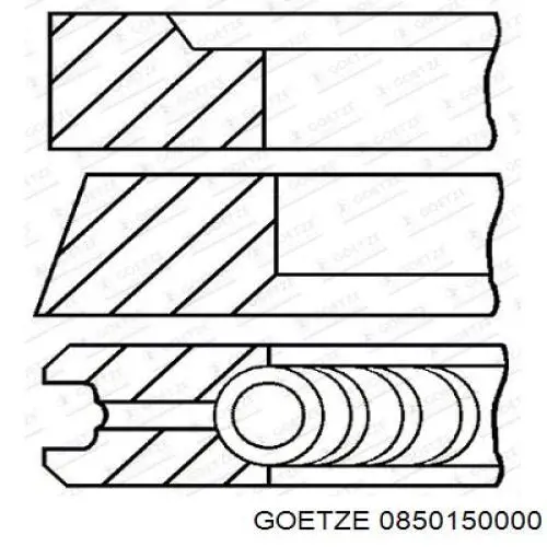 Juego de aros de pistón para 1 cilindro, STD 0850150000 Goetze