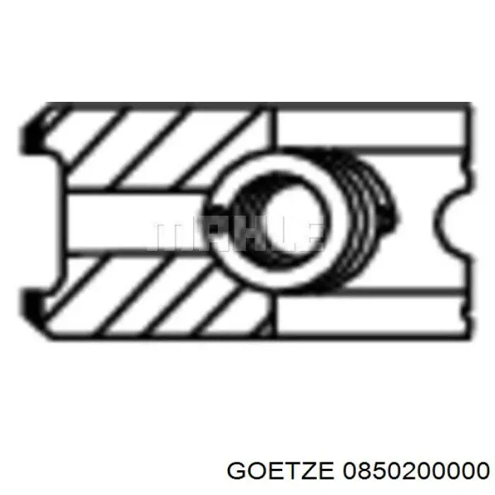 Комплект поршневых колец на 1 цилиндр, стандарт 0850200000 Goetze