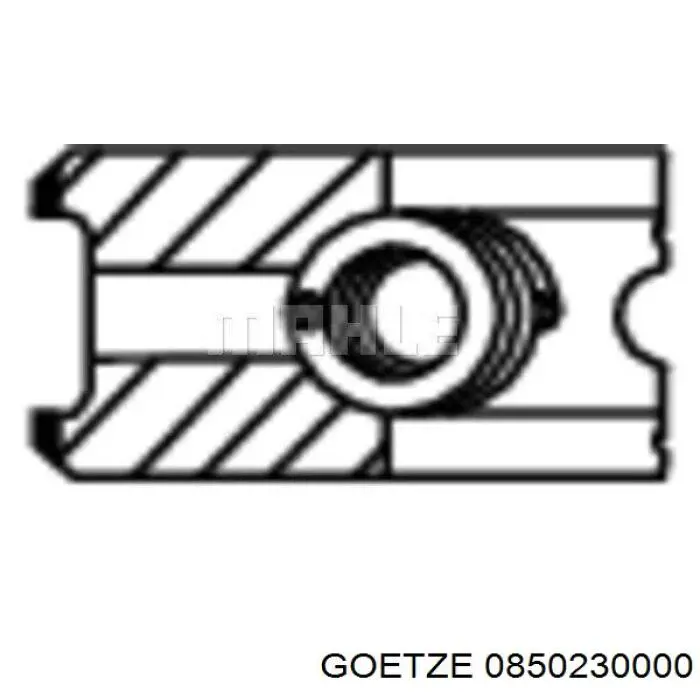 Комплект поршневых колец на 1 цилиндр, стандарт 0850230000 Goetze