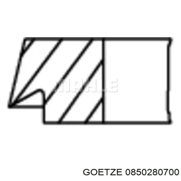 Купить 0850280700 Goetze Комплект поршневых колец на 1 цилиндр, 2-й ремонт (+0,50)