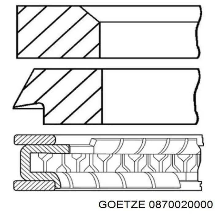 Кольца поршневые STD на 1 цилиндр Goetze 0870020000 цена, от 23.27 USD