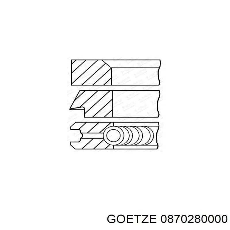 08-702800-00 Goetze кольца поршневые на 1 цилиндр, std.