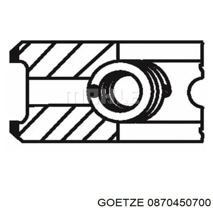 08-704507-00 Goetze кольца поршневые на 1 цилиндр, 2-й ремонт (+0,50)