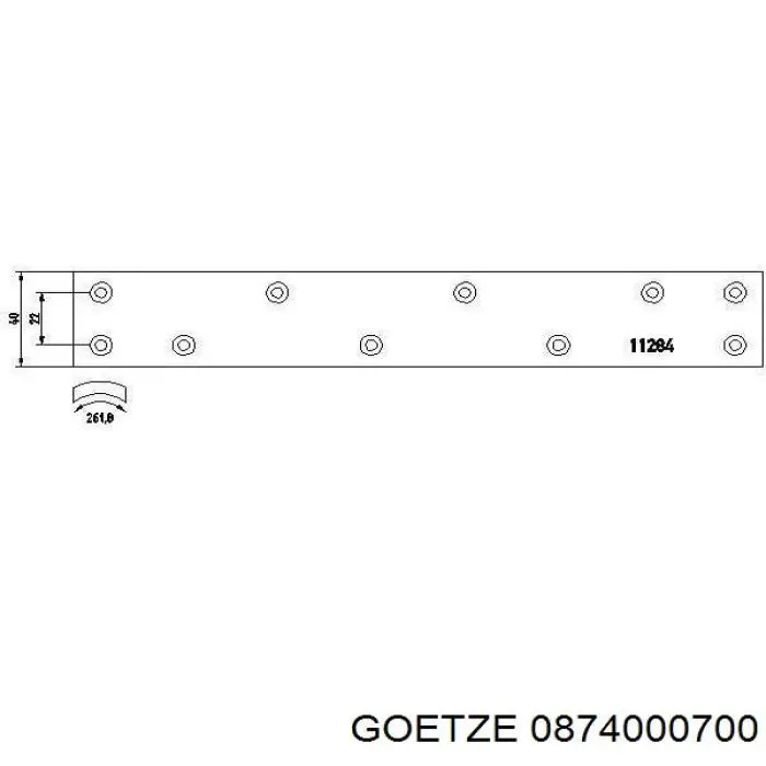 Кольца поршневые на 1 цилиндр, 2-й ремонт (+0,50) GOETZE 0874000700