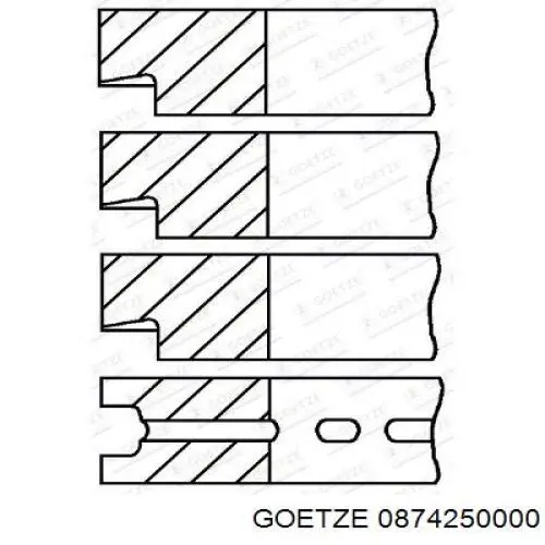 08-742500-00 Goetze кольца поршневые компрессора на 1 цилиндр, std
