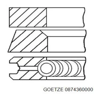 Кольца поршневые STD на 1 цилиндр Goetze 0874360000 цена, от 14.95 USD