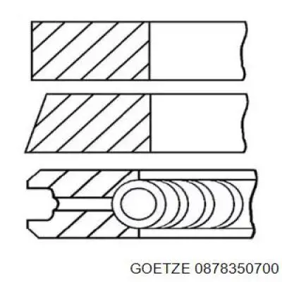 08-783507-00 Goetze кольца поршневые на 1 цилиндр, 2-й ремонт (+0,50)
