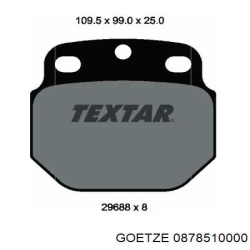 Купить 0878510000 Goetze Комплект поршневых колец на 1 цилиндр, стандарт