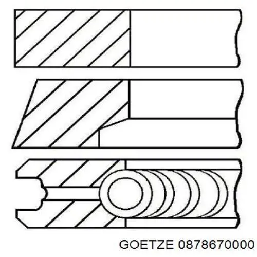 08-786700-00 Goetze кольца поршневые комплект на мотор, std.