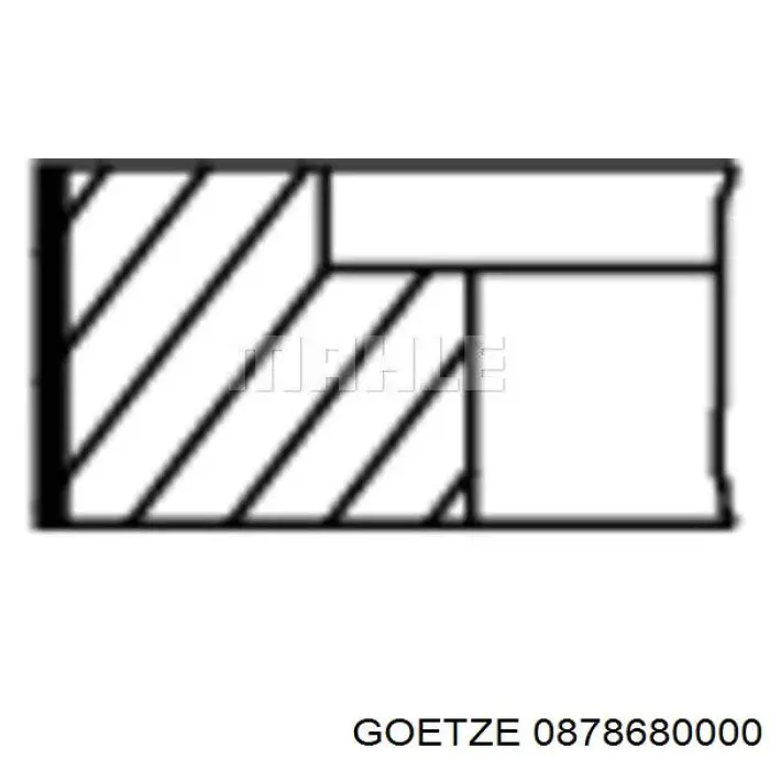 Купить 0878680000 Goetze Комплект поршневых колец на 1 цилиндр, стандарт