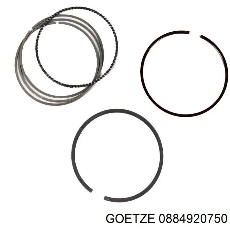 Кольца поршневые на 1 цилиндр, 2-й ремонт (+0,50) GOETZE 0884920750