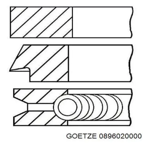 08-960200-00 Goetze кольца поршневые комплект на мотор, std.