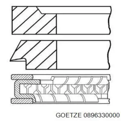 0896330000 Goetze Поршневые кольца на 1 цилиндр, STD