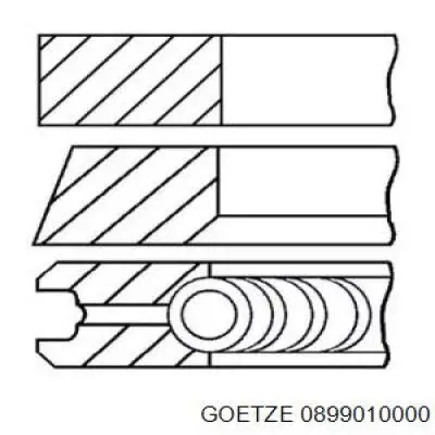 0899010000 Goetze Поршневые кольца на 1 цилиндр, STD