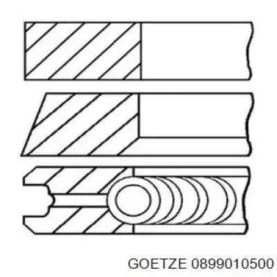 08-990105-00 Goetze кольца поршневые на 1 цилиндр, 1-й ремонт (+0,25)