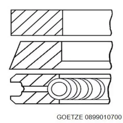 R4512050 AE Комплект поршневых колец на 1 цилиндр, 2-й ремонт (+0,50)