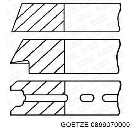 Кільця поршневі компресора, на 1 циліндр, STD 0899070000 Goetze