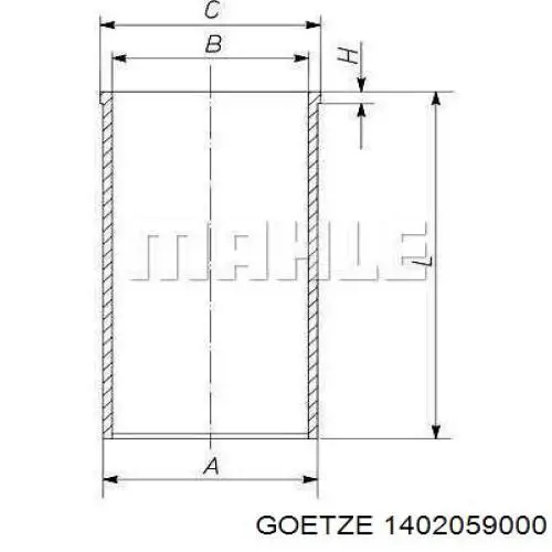 Гильза поршневая Goetze 1402059000 цена, от 39.73 USD