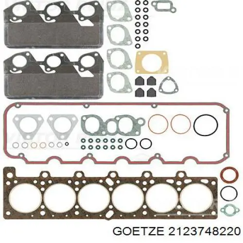 Комплект прокладок двигателя верхний Goetze 2123748220