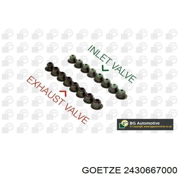 Сальник клапана (маслосъемный), впуск/выпуск, комплект на мотор Goetze 2430667000