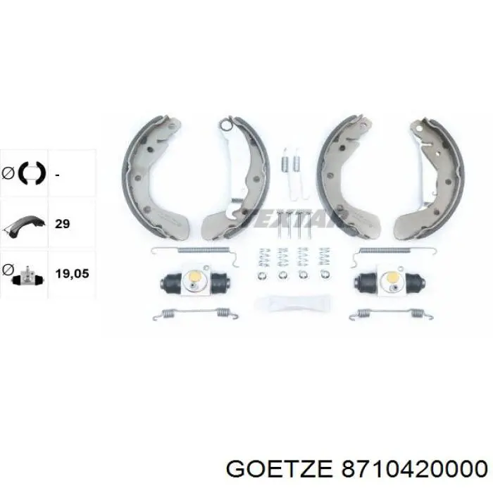 87-104200-00 Goetze поршень в комплекте на 1 цилиндр, std