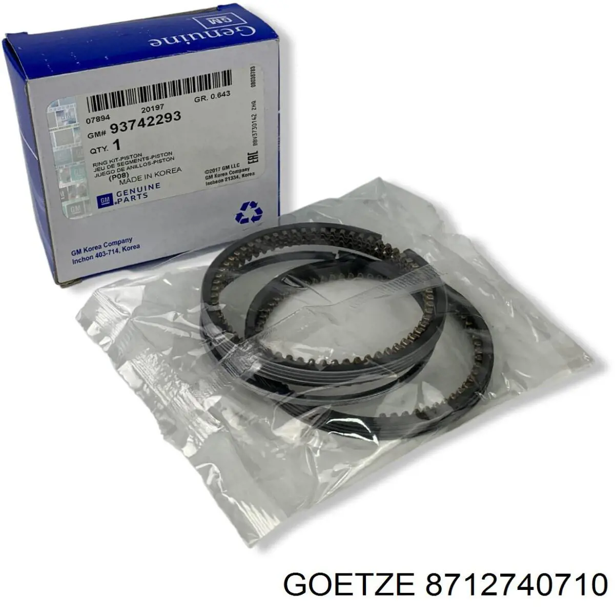 87-127407-10 Goetze поршень в комплекте на 1 цилиндр, 2-й ремонт (+0,50)