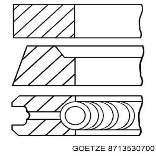 Поршень в комплекте на 1 цилиндр, 2-й ремонт (+0,50) 8713530700 Goetze