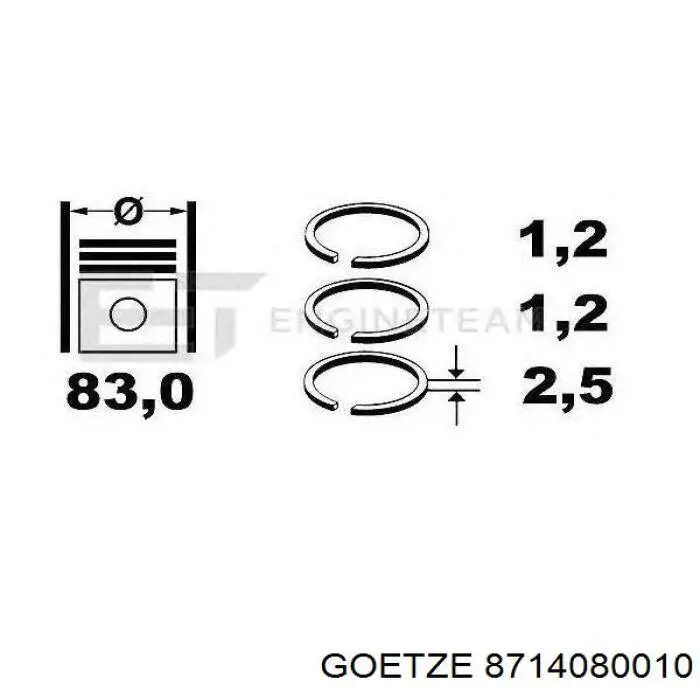Поршень на 1 цилиндр 1201216 Ford