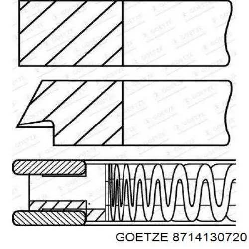 87-141307-20 Goetze поршень в комплекте на 1 цилиндр, 2-й ремонт (+0,50)