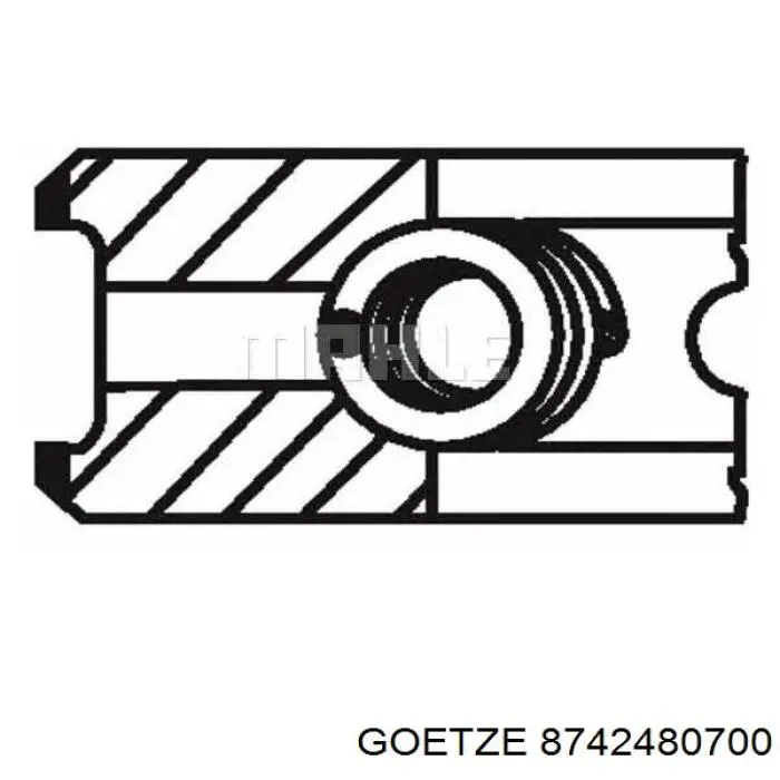 87-424807-00 Goetze поршень в комплекте на 1 цилиндр, 2-й ремонт (+0,50)