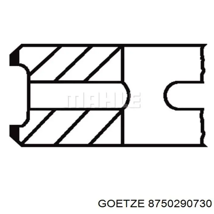 Поршень в комплекте на 1 цилиндр, 2-й ремонт (+0,50) Goetze 8750290730