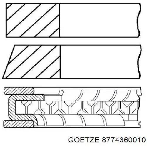 Поршень на 1 цилиндр 8774360010 Goetze