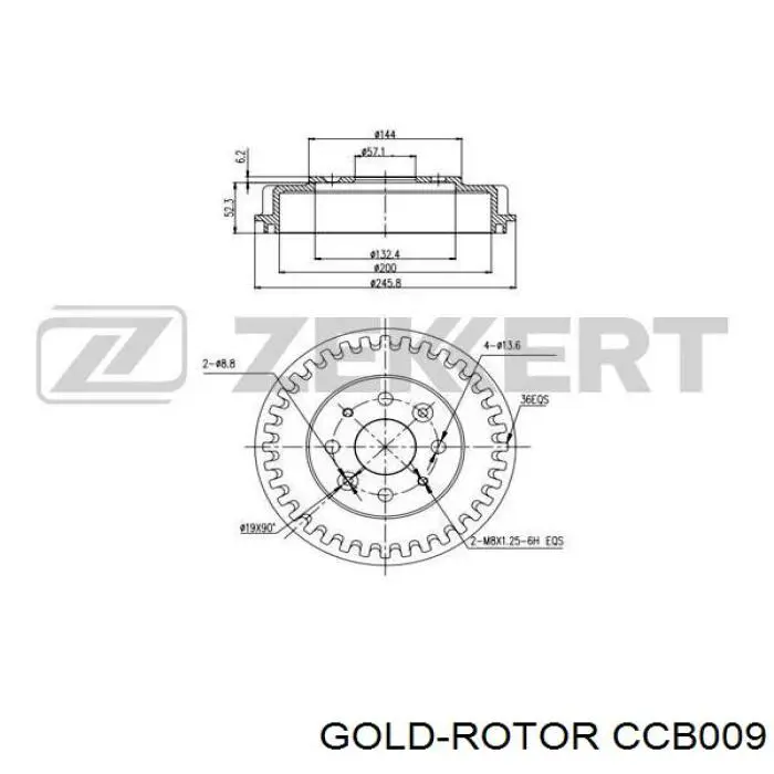 Барабан тормозной задний Starline PB6254 цена, от 28.32 USD