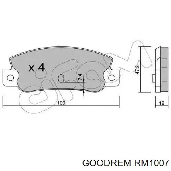 Купить RM1007 Goodrem Колодки тормозные задние, дисковые