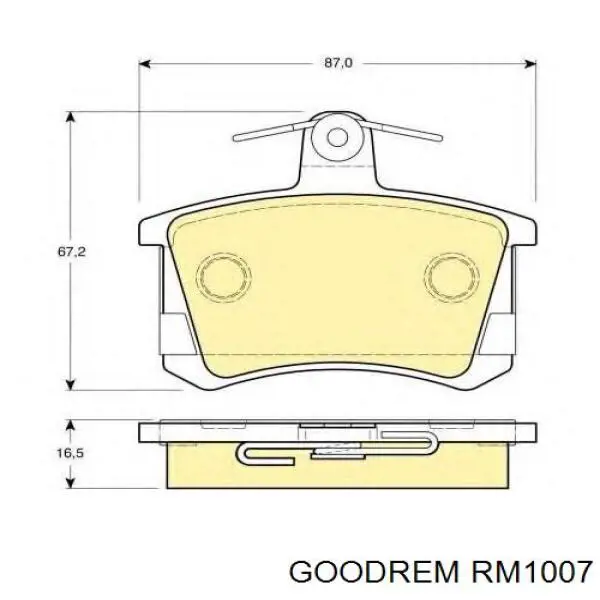 RM1007 Goodrem Колодки тормозные дисковые комплект