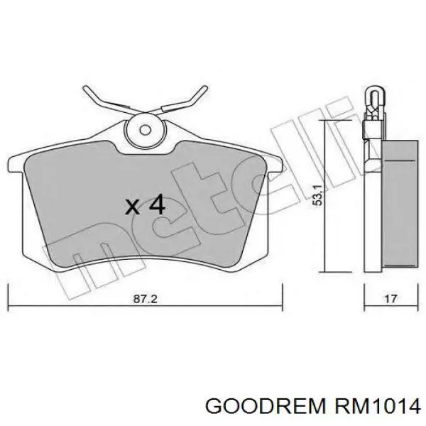 Купить RM1014 Goodrem Колодки тормозные задние, дисковые