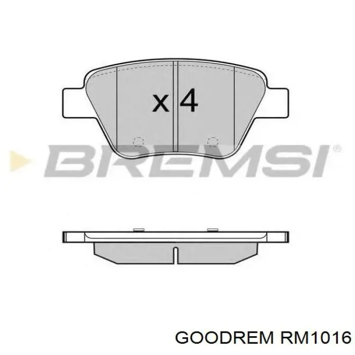 Купить RM1016 Goodrem Колодки тормозные задние, дисковые