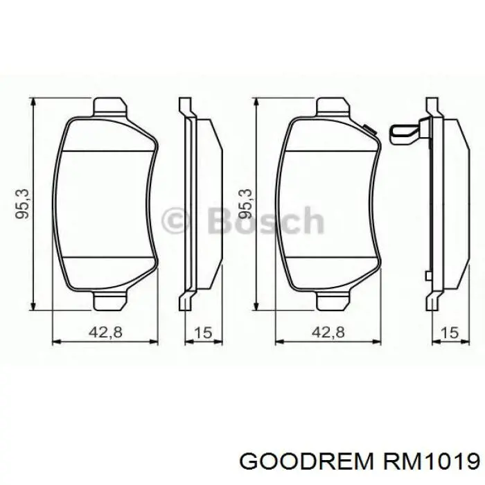 Купить RM1019 Goodrem Колодки тормозные задние, дисковые