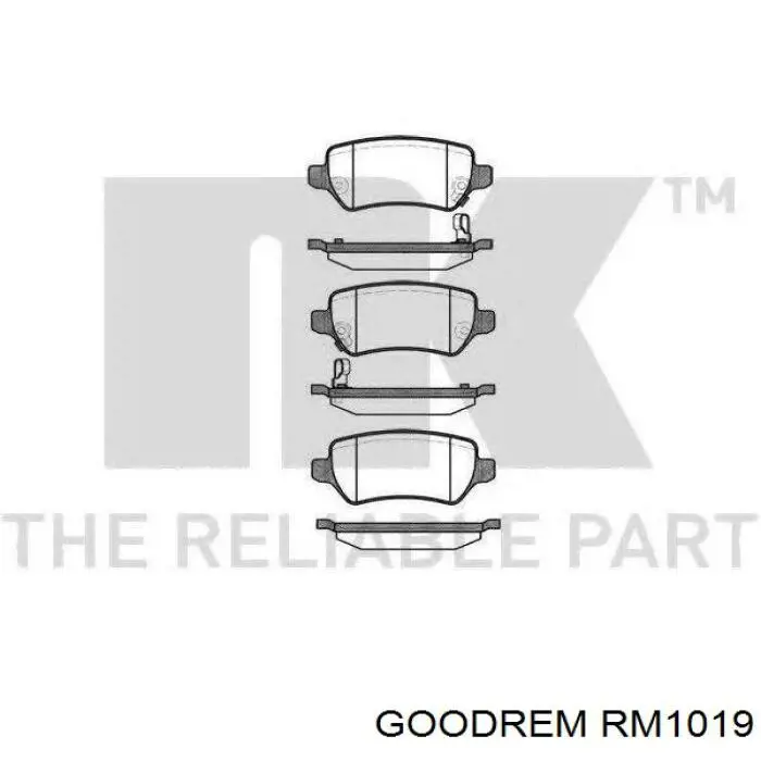 RM1019 Goodrem sapatas do freio traseiras de disco
