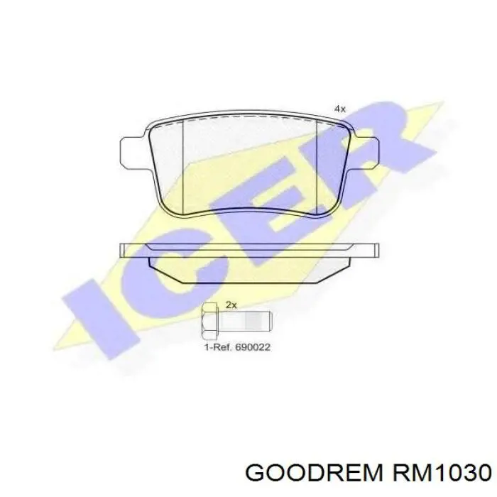 Купить RM1030 Goodrem Колодки тормозные задние, дисковые